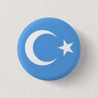 Badge Rond 2,50 Cm Drapeau ouïghour/Turkestan oriental