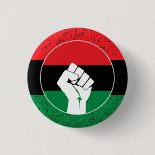 Badge Rond 2,50 Cm Drapeau panafricain Poing, histoire noire afro-amé