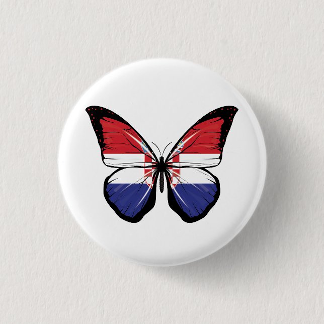 Badge Rond 2,50 Cm Drapeau papillon de Croatie (Devant)