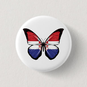Badge Rond 2,50 Cm Drapeau papillon de Croatie