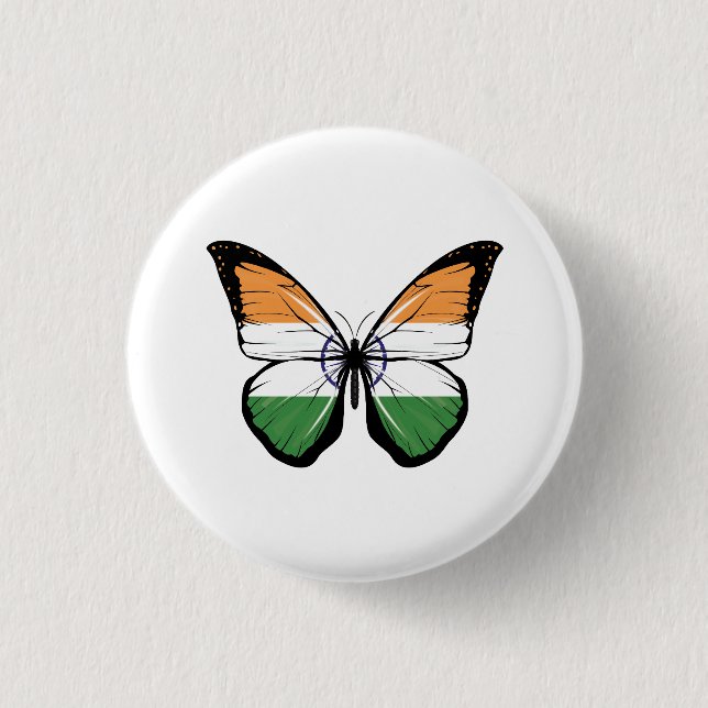 Badge Rond 2,50 Cm Drapeau papillon indien (Devant)