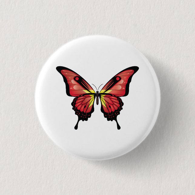 Badge Rond 2,50 Cm Drapeau papillon noir du Vietnam (Devant)