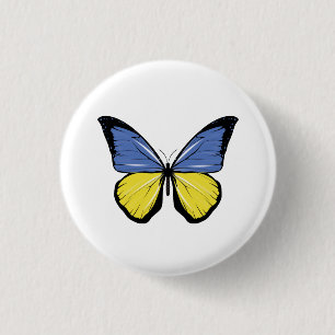 Badge Rond 2,50 Cm Drapeau papillon ukrainien