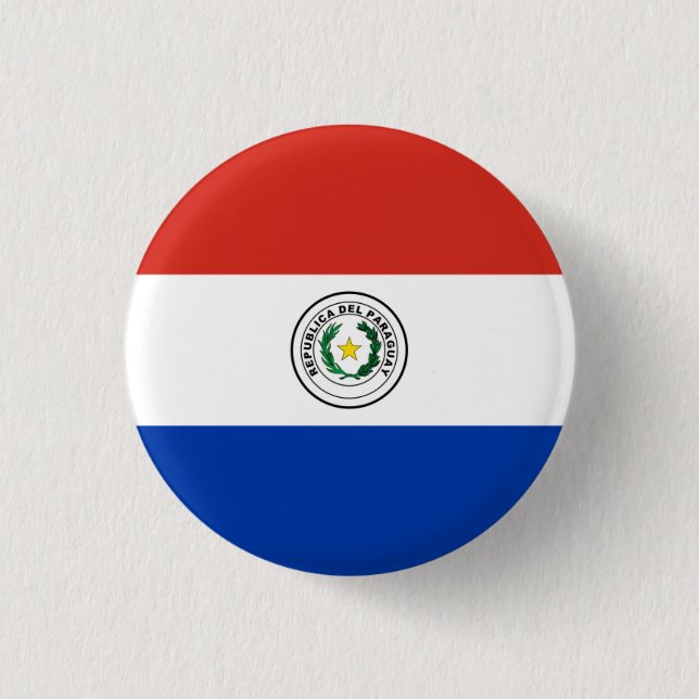 Badge Rond 2,50 Cm Drapeau paraguayen, Drapeau du Paraguay (Devant)