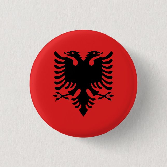Badge Rond 2,50 Cm Drapeau patriotique albanais (Devant)