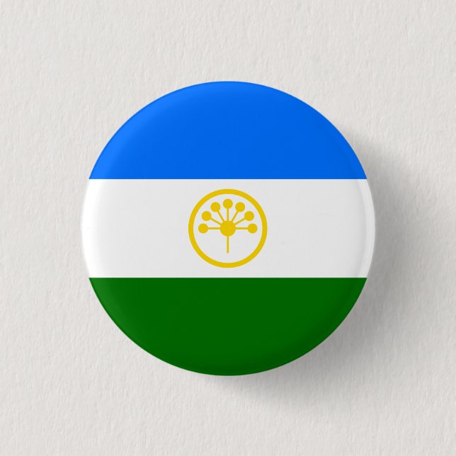 Badge Rond 2,50 Cm Drapeau patriotique Bachkortostan (Devant)