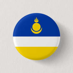 Badge Rond 2,50 Cm Drapeau patriotique de Bouriatie