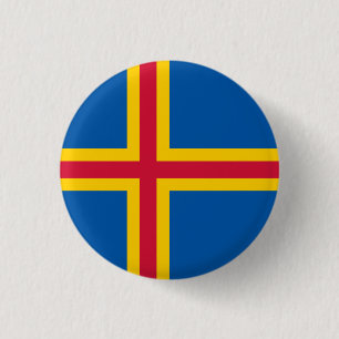 Badge Rond 2,50 Cm Drapeau patriotique des îles Åland