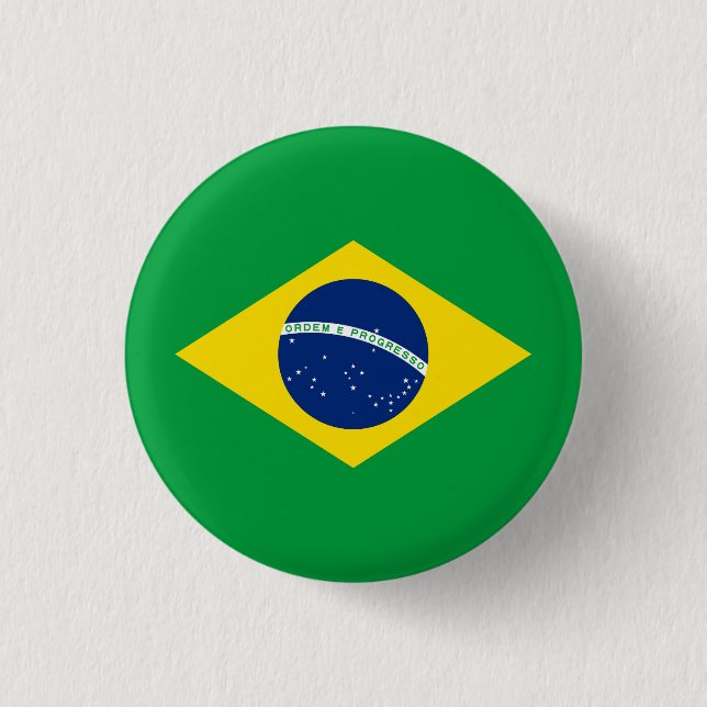 Badge Rond 2,50 Cm Drapeau patriotique du Brésil (Devant)
