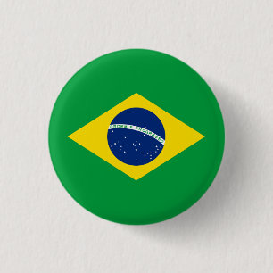 Badge Rond 2,50 Cm Drapeau patriotique du Brésil