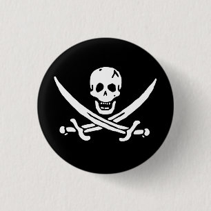 Badge Rond 2,50 Cm Drapeau pirate