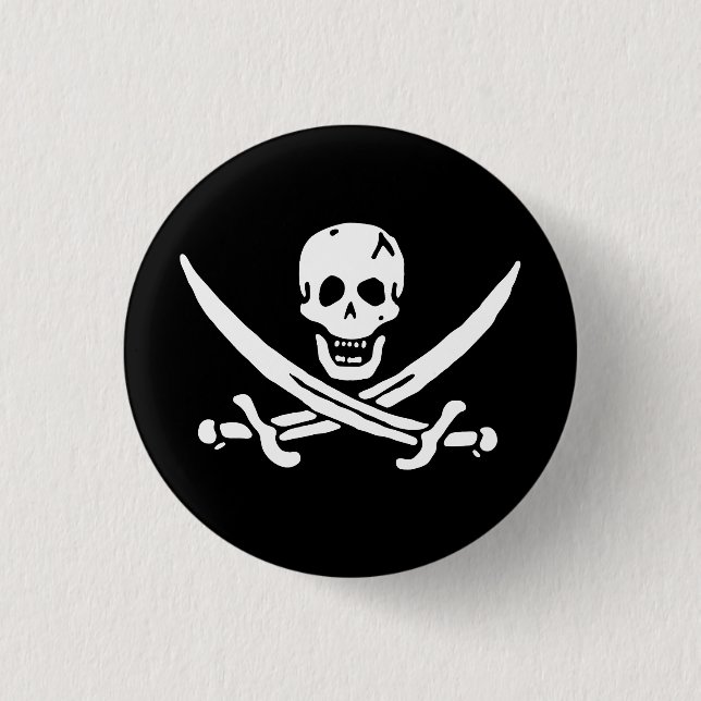 Badge Rond 2,50 Cm Drapeau pirate (Devant)