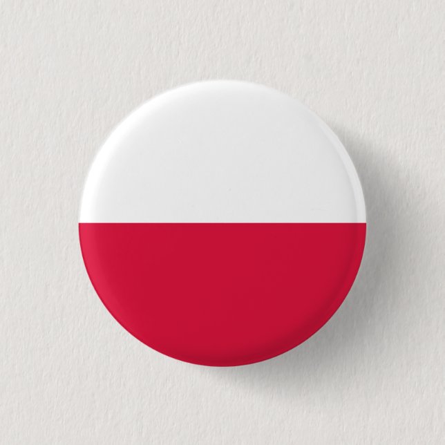 Badge Rond 2,50 Cm Drapeau polonais, Drapeau de la Pologne (Devant)