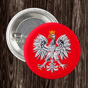 Badge Rond 2,50 Cm Drapeau polonais & Pologne, Aigle, patriotique / s