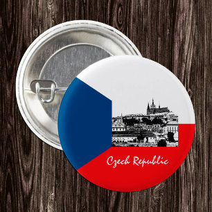 Badge Rond 2,50 Cm Drapeau Prague & Tchèque - Tchéquie historique /sp