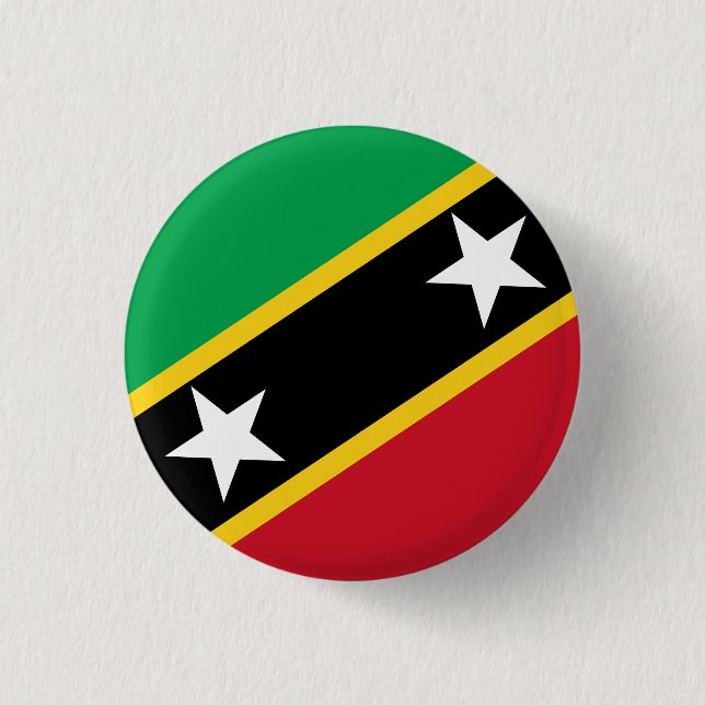 Badge Rond 2,50 Cm Drapeau Saint-Kitts-Et-Nevis Indépendance Caraïbes (Devant)