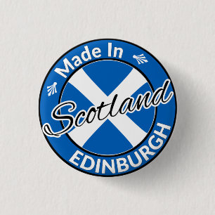 Badge Rond 2,50 Cm Drapeau salé d'Edimbourg en Ecosse