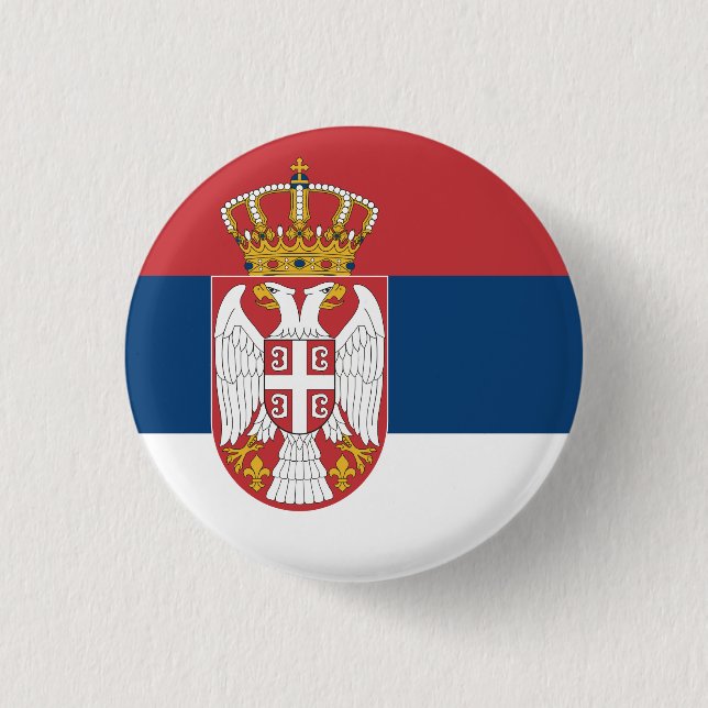 Badge Rond 2,50 Cm Drapeau serbe (Devant)