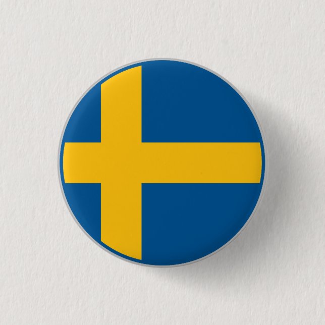 Badge Rond 2,50 Cm Drapeau suédois (Devant)