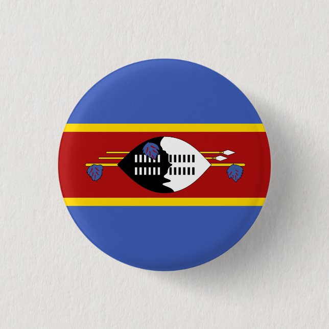 Badge Rond 2,50 Cm Drapeau swazi, Drapeau d'Eswatini (Devant)