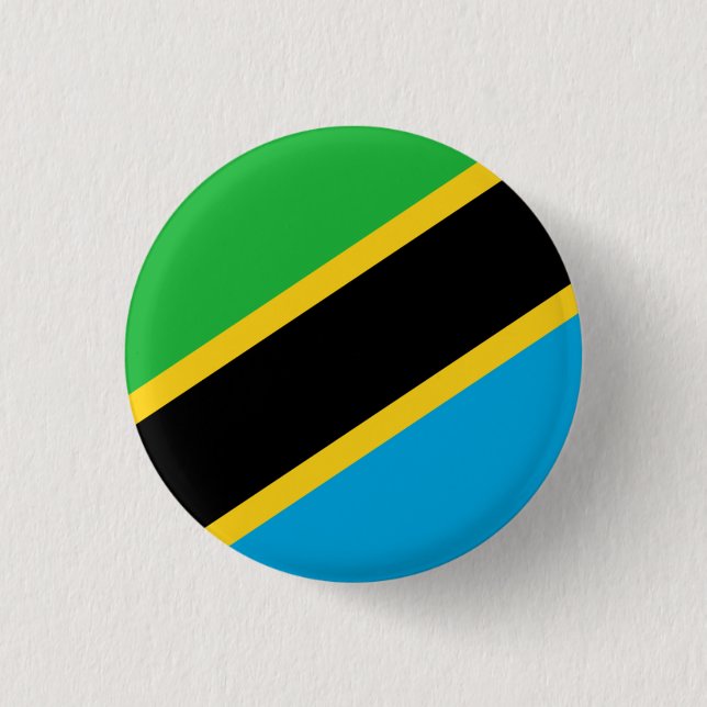 Badge Rond 2,50 Cm Drapeau tanzanien, Drapeau de Tanzanie (Devant)