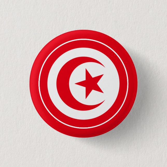 Badge Rond 2,50 Cm drapeau tunisien (Devant)