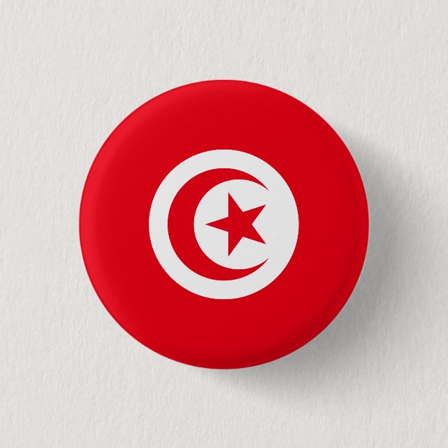 Badge Rond 2,50 Cm Drapeau tunisien (Devant)