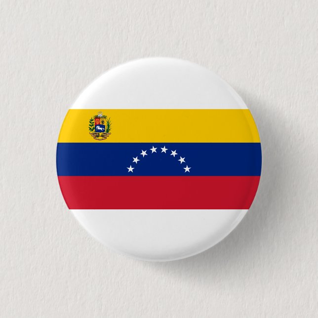 Badge Rond 2,50 Cm Drapeau vénézuélien, Drapeau du Venezuela (Devant)