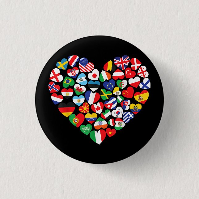 Badge Rond 2,50 Cm Drapeaux des pays du pavillon international (Devant)