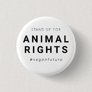 Badge Rond 2,50 Cm Droits des animaux végétaliens Typographie minim