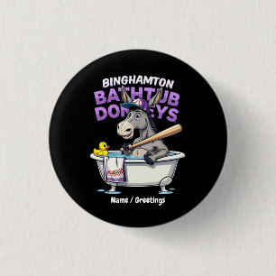 Badge Rond 2,50 Cm Drôle Âne de Baignoire de Batte de Baseball de Bin