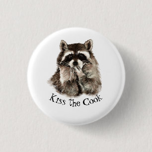 Badge Rond 2,50 Cm Drôle, Baise la Cook, Raccoons Fourre-tout
