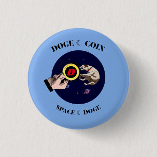 Badge Rond 2,50 Cm Drôle Chien attrape le chien dans l'espace