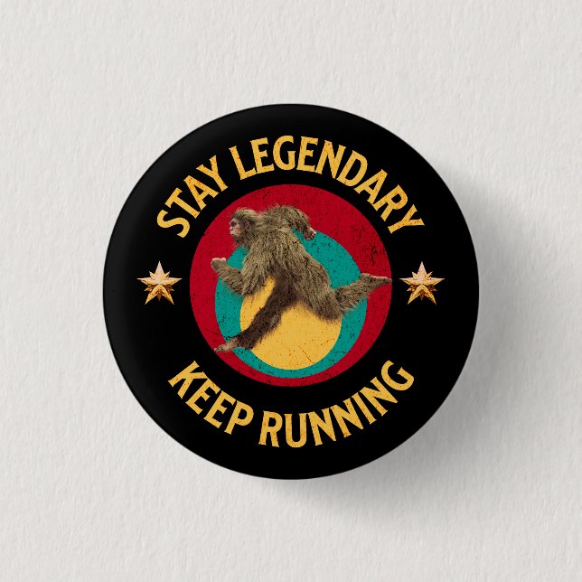 Badge Rond 2,50 Cm Drôle de motivation de course de Bigfoot (Devant)