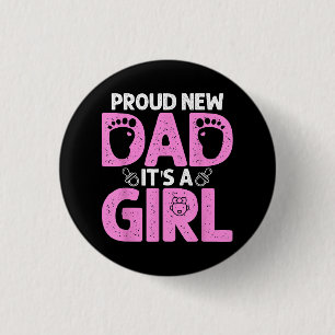 Badge Rond 2,50 Cm Drôle Fier Nouveau Cadeau Papa Pour Hommes Fête de