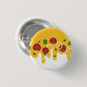 Badge Rond 2,50 Cm Drôle Pizza au Fromage Rétro Coulant Keto Party
