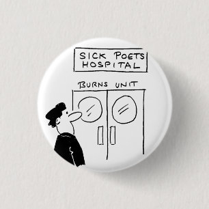 Badge Rond 2,50 Cm Drôle Poet Hospital Cartoon