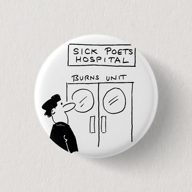 Badge Rond 2,50 Cm Drôle Poet Hospital Cartoon (Devant)