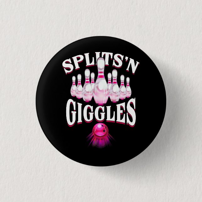 Badge Rond 2,50 Cm Drôle Splings _n Giggles Bowling Team Bowler Sport (Devant)