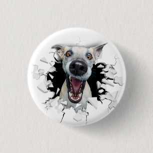 Badge Rond 2,50 Cm Drôle visage chien