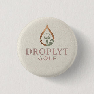 Badge Rond 2,50 Cm Droplyt Golf Signature Button (Pink Logo)