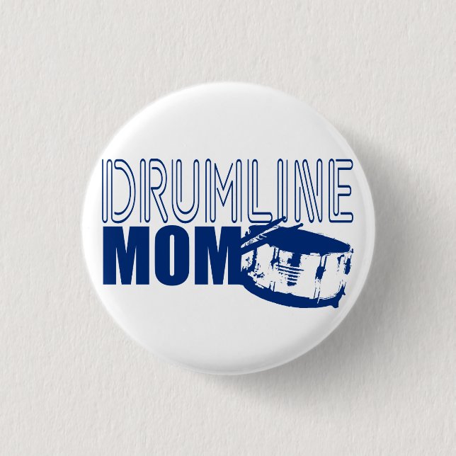 Badge Rond 2,50 Cm Drumline Maman Bleue (Devant)
