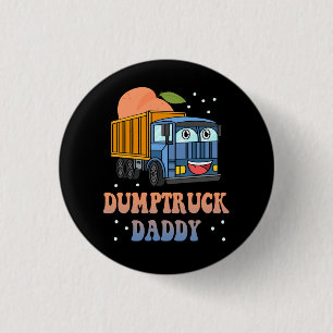 Badge Rond 2,50 Cm Dumptruck Daddy Retro Super Père Day Constructi