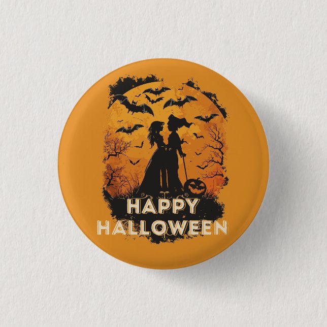 Badge Rond 2,50 Cm Duo d'Halloween (Devant)