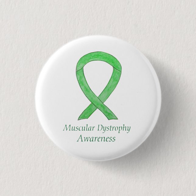 Badge Rond 2,50 Cm Dystrophie musculaire Sensibilisation Lime Ruban P (Devant)