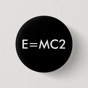 Badge Rond 2,50 Cm E=MC2 insigne - NOIR