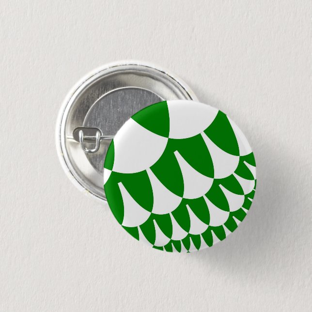 Badge Rond 2,50 Cm Écales vertes et blanches (Devant & derrière)