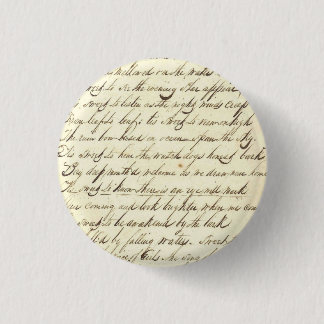 Badge Rond 2,50 Cm Échantillon cursif de manuscrit de calligraphie