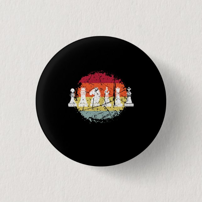 Badge Rond 2,50 Cm Échecs Jeu d'échecs Pièces (Devant)
