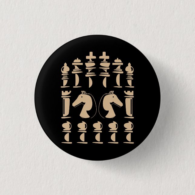 Badge Rond 2,50 Cm Échecs : Lover | Échecs du chevalier (Devant)
